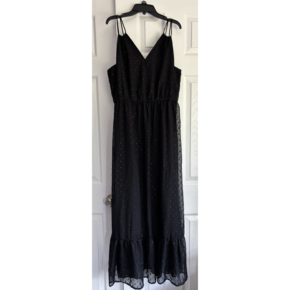 Love, Bonito Babydoll Eyelash Polka Dot Dress Sz 10 Black Sheer HOCO Whimsigoth